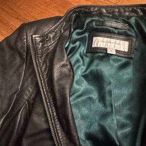 Marc New York Black Leather Bomber Jacket